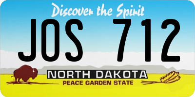 ND license plate JOS712
