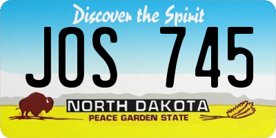 ND license plate JOS745
