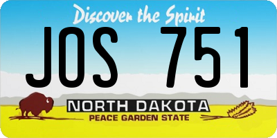 ND license plate JOS751