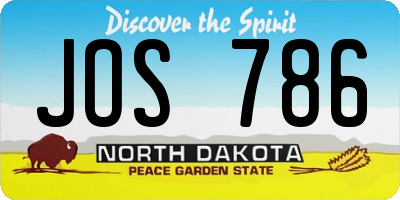 ND license plate JOS786