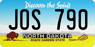 ND license plate JOS790