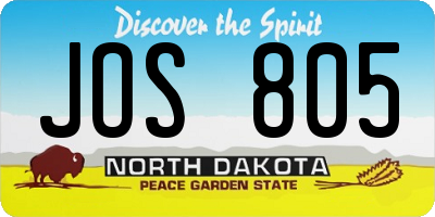 ND license plate JOS805