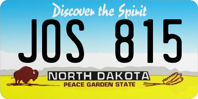 ND license plate JOS815