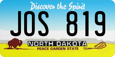 ND license plate JOS819