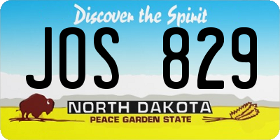 ND license plate JOS829