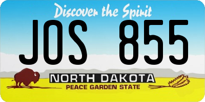 ND license plate JOS855