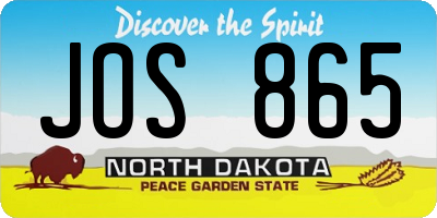ND license plate JOS865