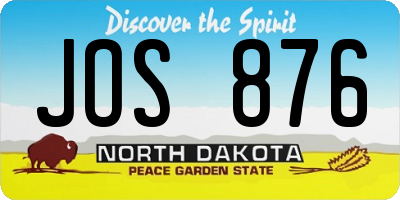 ND license plate JOS876