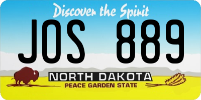 ND license plate JOS889