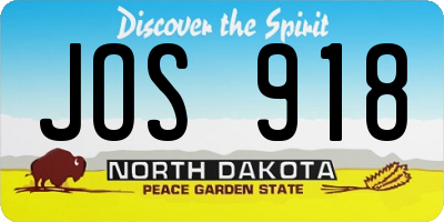 ND license plate JOS918