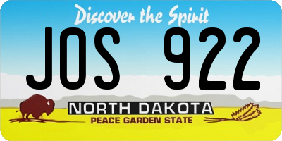 ND license plate JOS922