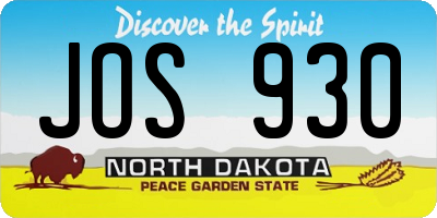 ND license plate JOS930
