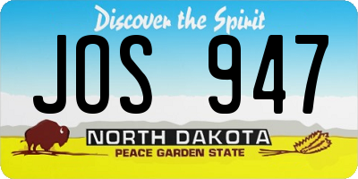 ND license plate JOS947