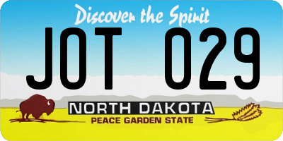 ND license plate JOT029