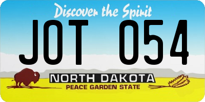 ND license plate JOT054