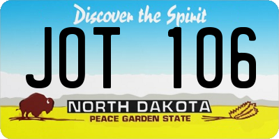 ND license plate JOT106