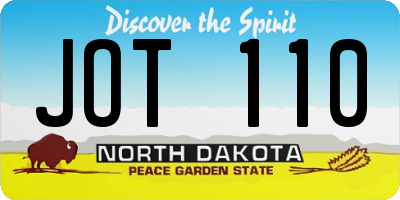 ND license plate JOT110