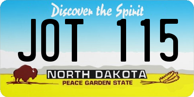 ND license plate JOT115