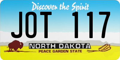 ND license plate JOT117