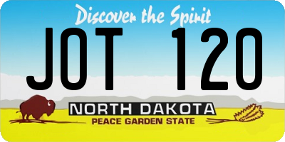 ND license plate JOT120