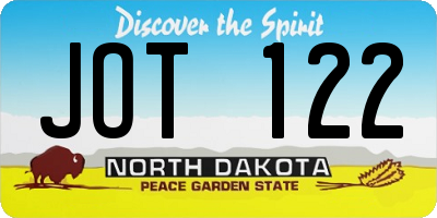 ND license plate JOT122