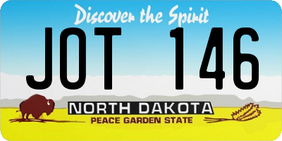 ND license plate JOT146