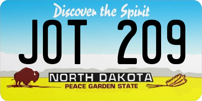 ND license plate JOT209