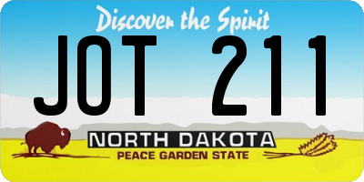 ND license plate JOT211