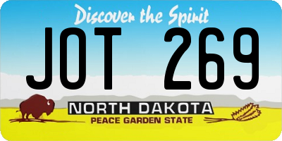ND license plate JOT269