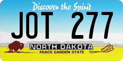 ND license plate JOT277