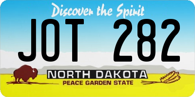 ND license plate JOT282