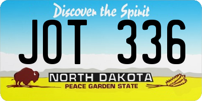 ND license plate JOT336