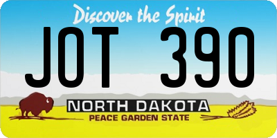ND license plate JOT390