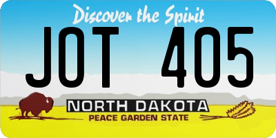 ND license plate JOT405