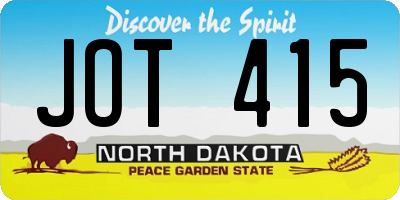 ND license plate JOT415