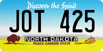 ND license plate JOT425