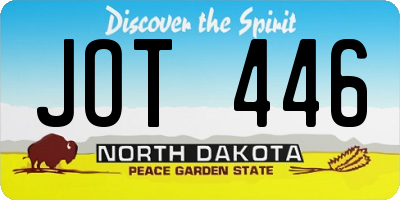 ND license plate JOT446