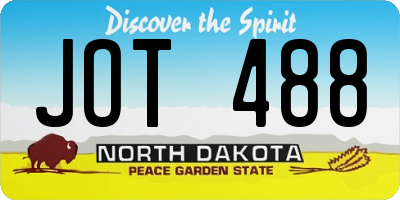 ND license plate JOT488