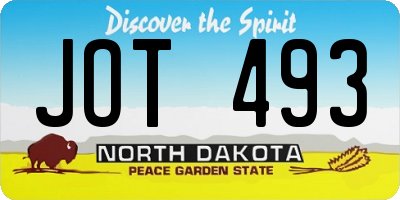 ND license plate JOT493