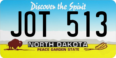 ND license plate JOT513
