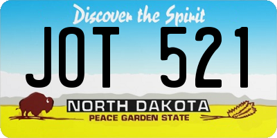 ND license plate JOT521