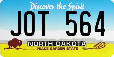 ND license plate JOT564