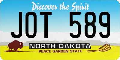 ND license plate JOT589