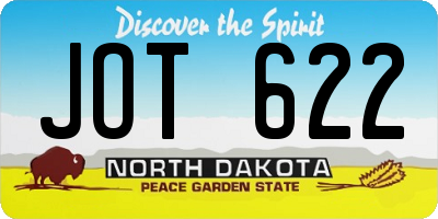 ND license plate JOT622