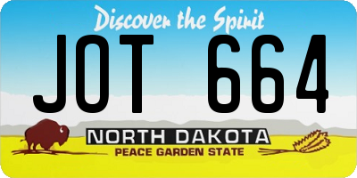 ND license plate JOT664