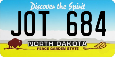 ND license plate JOT684