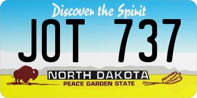 ND license plate JOT737