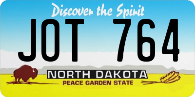 ND license plate JOT764