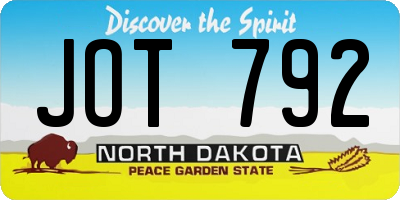 ND license plate JOT792