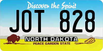 ND license plate JOT828